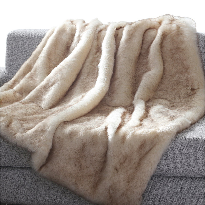 Foundry Select Chateaugay Heavy Faux Fur Blanket & Reviews Wayfair